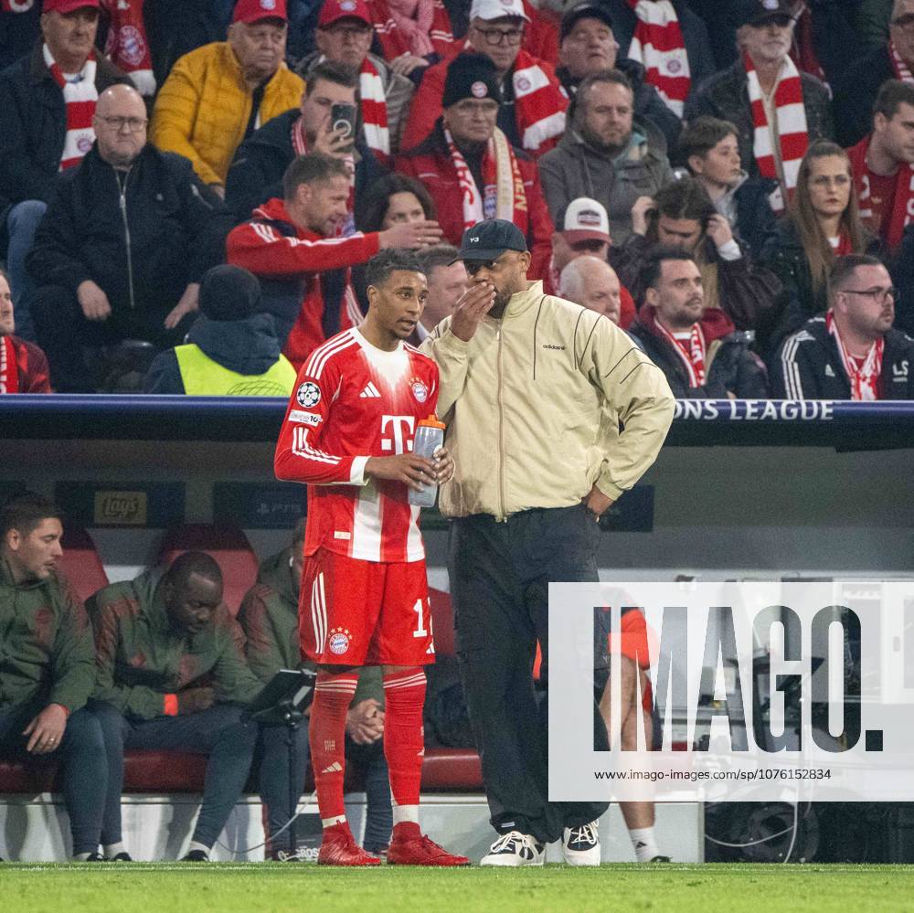 Soccer, Men, Season 2025 2026, Champions League quarter-final, second leg , FC Bayern Munich Real Madrid 4 3 , v l Michael Olise Bayern Munich , Coach Vincent Kompany Bayern Munich , 15 04 2026,