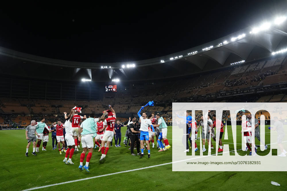 Real Betis Balompie v SC Braga - UEFA Europa League 2025 26 Quarter-Final Second Leg Braga players celebrate the victory after winning the UEFA Europa League 2025 26 Quarter-Final Leg Two match between Real Betis Balompie and SC Braga at estadio La Cartuja on April 16, 2026 in Seville, Spain. Sevilla Spain