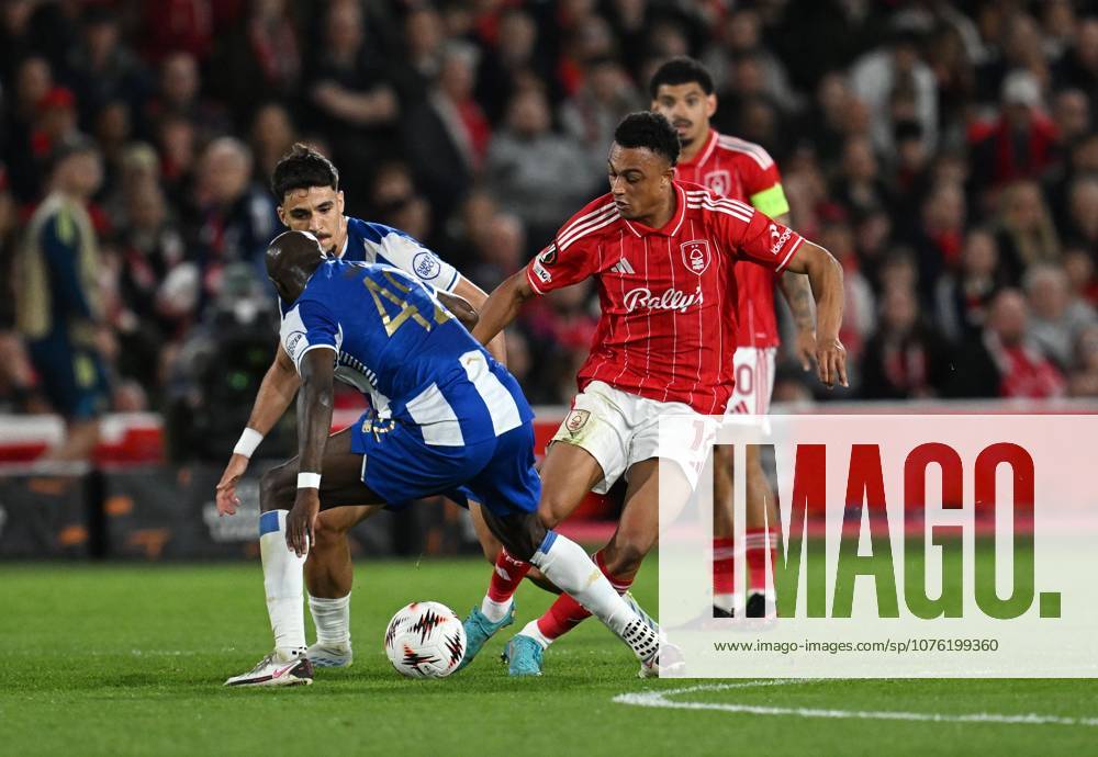 Seko Fofana of FC Porto and Dan Ndoye of Nottingham Forest Nottingham Forest v Porto, UEFA Europa League, Quarter Final, Second Leg, Football, City Ground, Nottingham, UK - 16 Apr 2026Nottingham City Ground United Kingdom