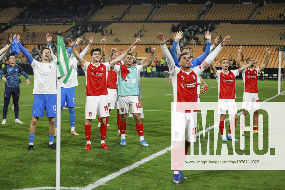 ESP: Real Betis-SC Braga. UEFA Europa League. Quarter-Finals, second Leg. SC Braga players during the UEFA Europa League match, Quarter-Finals, second leg between Real Betis and SC Braga. Olimpico de la Cartuja Stadium on April 17, 2026 in Sevilla, Spain. kpng