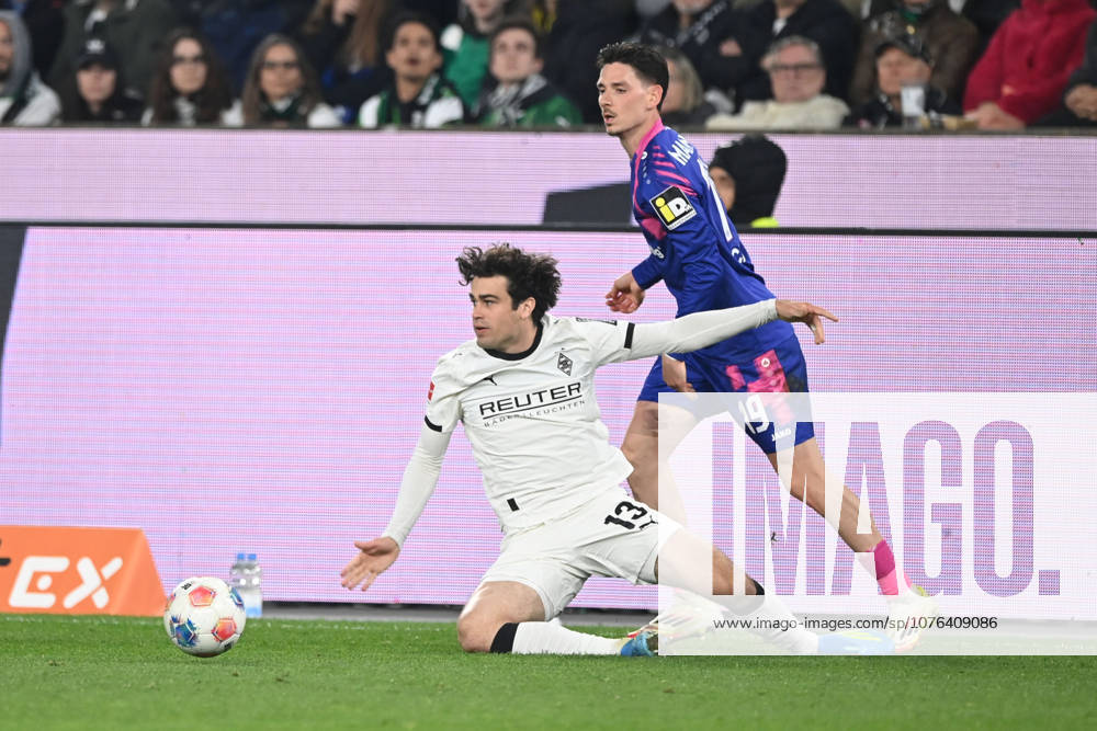 Giovanni REYNA MG vs Anthony CACI MZ Action, duel, Football 1 Bundesliga Season 2025 2026, 28 Matchday, Matchday30, matchday30, Borussia Moenchengladbach MG 1 FSV Mainz 05 MZ 1 1 on 19 04 2026 BORUSSIA PARK Moenchengladbach DFL regulations prohibit any use of photographs as image sequences and or quasi video ÃÂ