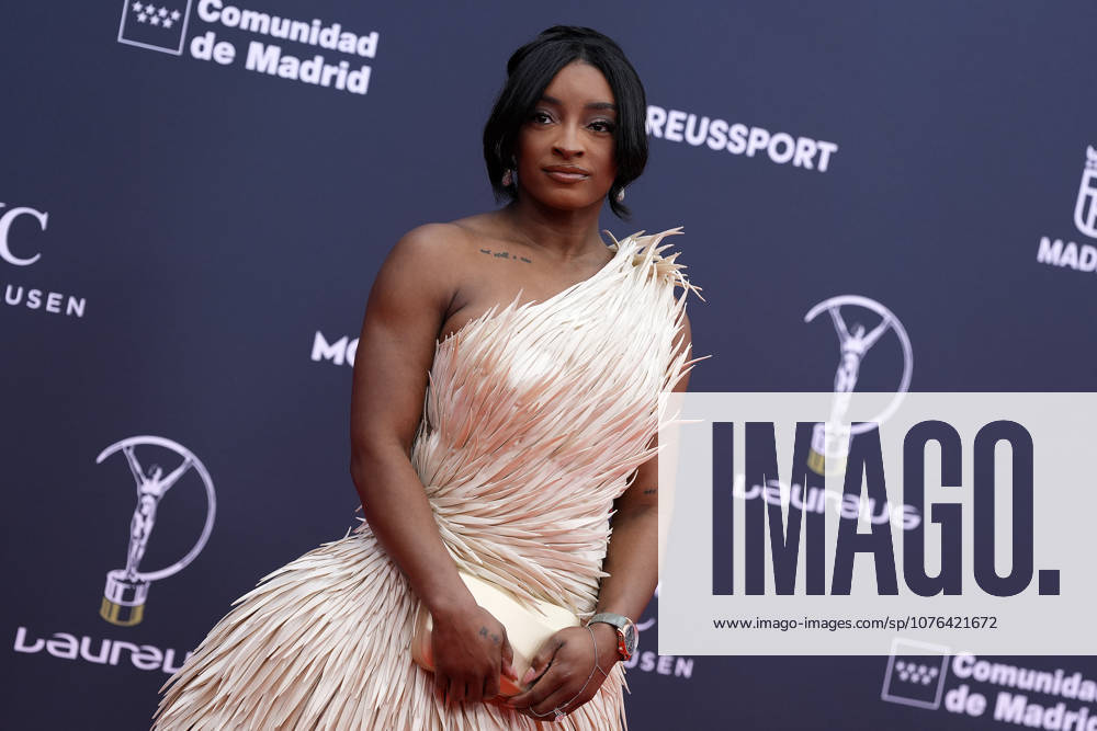 Simone Biles attends the red carpet during 2026 Laureus World Awards. April 20,2026. (202604201219)