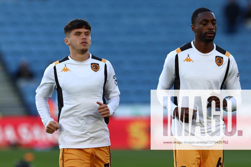 Leicester City v Hull City, EFL Sky Bet Championship Hull City defender Lewie Coyle (2) & Hull City defender Semi Ajayi (6) before the EFL Sky Bet Championship match between Leicester City and Hull City at the King Power Stadium, Leicester, UK on 21 April 2026. Leicester King Power Stadium Leicestershire UK Editorial use only DataCo restrictions apply See www.football-dataco.com ,