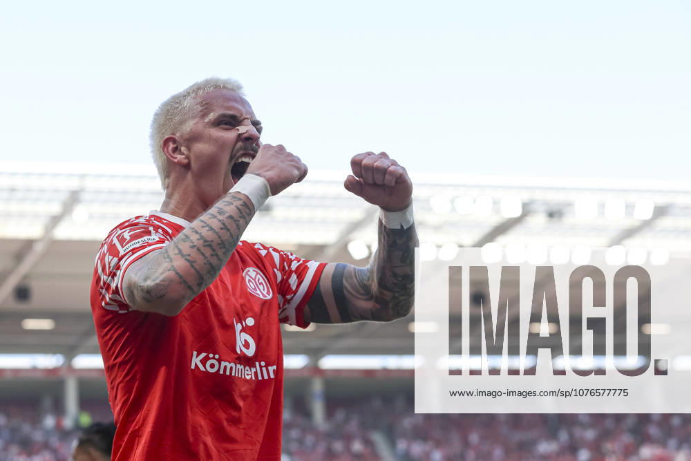 Phillip Tietz 1 FSV Mainz 05 celebrates after his team s third goal during the Bundesliga match between 1 FSV Mainz 05 and FC Bayern München at Mewa Arena on April 25, 2026 in Mainz, Germany Photo by Oliver Kaelke DeFodi Images Phillip Tietz 1 FSV Mainz 05 celebrates after his team s third goal during the Bundesliga match between 1 FSV Mainz 05 and FC Bayern München at Mewa Arena on April 25, 2026 in Mainz, Germany Photo by Oliver Kaelke DeFodi Images DFL regulations prohibit any use of photographs as image sequences and or quasi video Photo by Oliver Kaelke DeFodi Images