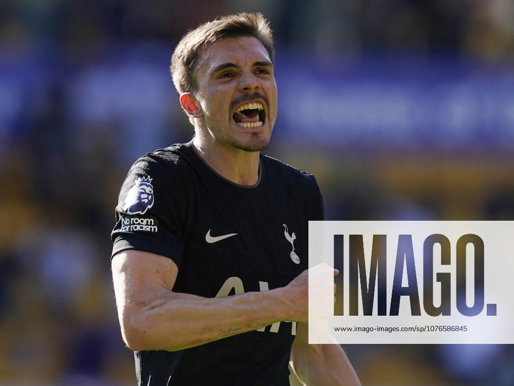 Wolverhampton, England, 25th April 2026. Joao Palhinha of Tottenham celebrates at the final whistle during the Wolverhampton Wanderers vs Tottenham Hotspur Premier League match at Molineux, Wolverhampton. Picture credit should read: Andrew Yates Sportimage . SPI_029_AY_WOLVES_SPURS SPI-4731-0028
