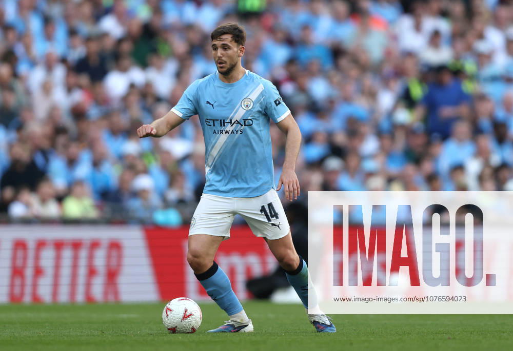 Emirates FA Cup Semi Final - Manchester City FC v Southampton FC LONDON, ENGLAND, APRIL 25: Nico Gonzalez of Manchester City during the match between Manchester City FC and Southampton FC in the Emirates FA Cup Semi Final match at Wembley Stadium in London, England, on April 25. (Photo by Daniel Weir) London Wembley Stadium England