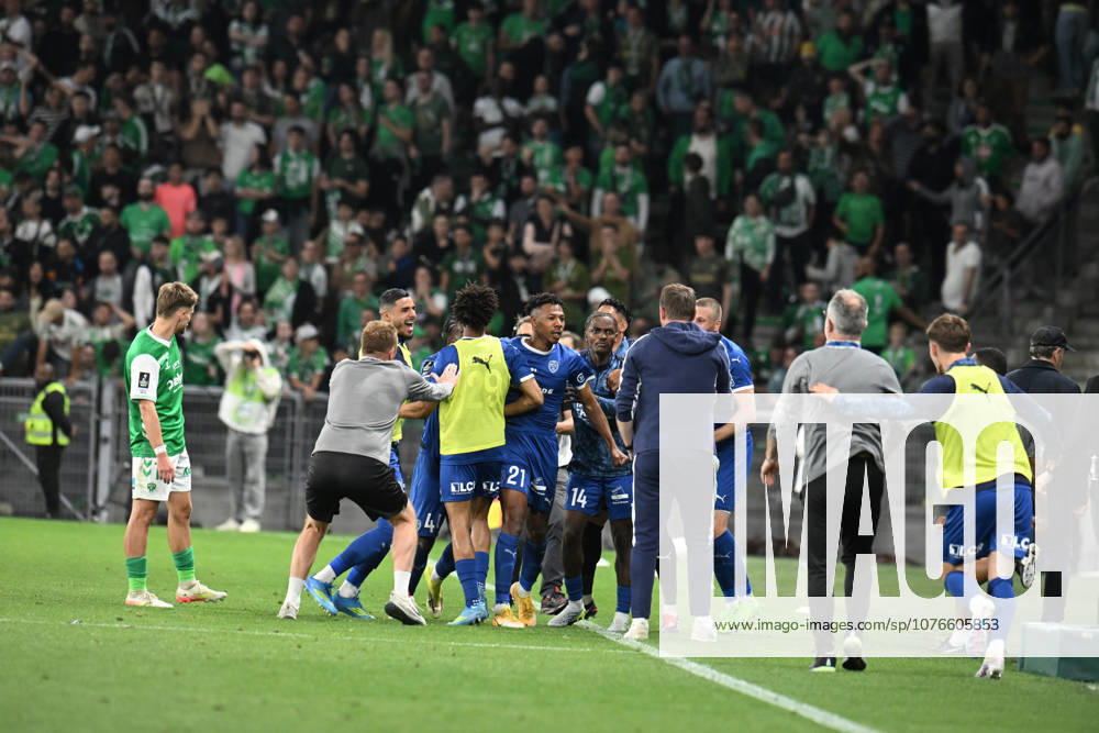 Football : AS Saint Etienne v Troyes - ligue 2 - 25 04 2026 Tawfik Bentayeb of Troyes scoring goal during the Ligue 2 BKT match between AS Saint-Etienne and Troyes at Stade Geoffroy-Guichard Saint Etienne on April 25, 2026 in Saint-Etienne, France. SAINT ETIENNEFrance
