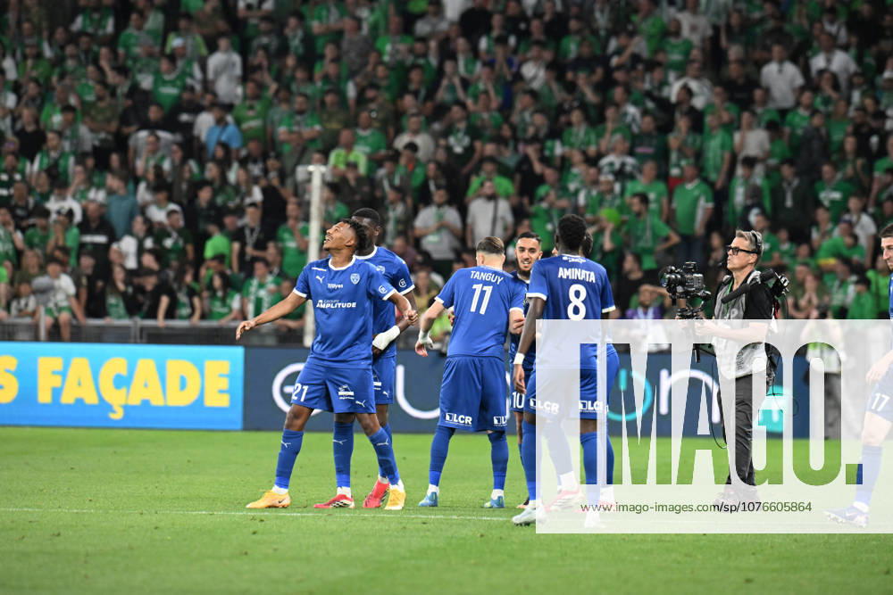 Football : AS Saint Etienne v Troyes - ligue 2 - 25 04 2026 Tawfik Bentayeb of Troyes scoring goal during the Ligue 2 BKT match between AS Saint-Etienne and Troyes at Stade Geoffroy-Guichard Saint Etienne on April 25, 2026 in Saint-Etienne, France. SAINT ETIENNEFrance