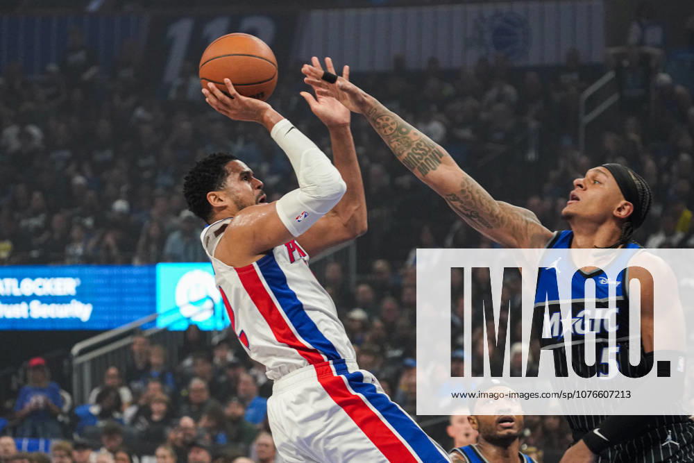 Detroit Pistons at Orlando Magic, Orlando, Florida, USA Orlando, Florida, USA, April 25, 2026, Detroit Pistons forward Tobias Harris 12 attempting to score at the Kia Center.
