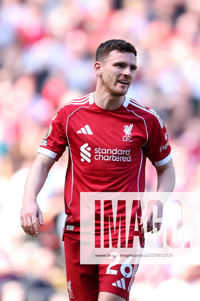 Liverpool, England, 25th April 2026. Andrew Robertson of Liverpool looks on during the Liverpool vs Crystal Palace Premier League match at Anfield, Liverpool. Picture credit should read: Jessica Hornby Sportimage . SPI_150_JH_LIVERPOOL_CRYSTAL_PALACE SPI-4733-0150