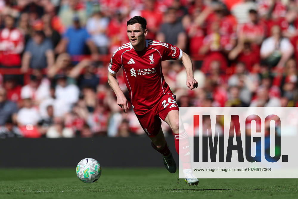 Liverpool, England, 25th April 2026. Andrew Robertson of Liverpool runs with the ball during the Liverpool vs Crystal Palace Premier League match at Anfield, Liverpool. Picture credit should read: Jessica Hornby Sportimage . SPI_169_JH_LIVERPOOL_CRYSTAL_PALACE SPI-4733-0169