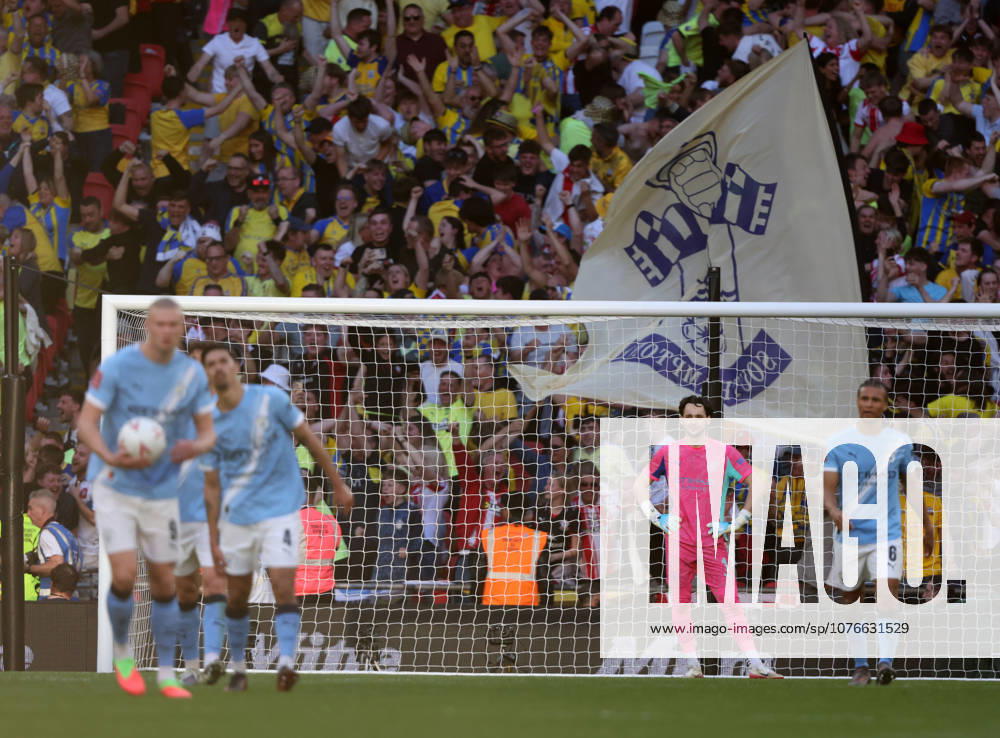 James Trafford (MC) dejection after the first Soton goal (0-1) at the Emirates FA Cup Semi-Final match Manchester City v Southampton, at Wembley Stadium, London, UK on 25th April, 2026.