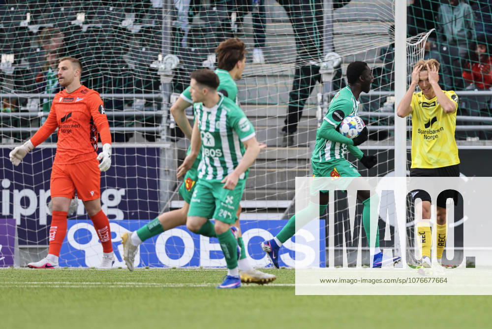 Eliteserien in football 2026 HamKam Start Hamar 20260426 HamKams Mame Niang celebrates the 1 1 goal during the elite series football match between HamKam and IK Start at Briskeby Stadium Photo Geir Olsen NTB undefined Hamar Norway RESTRICTED USE FOR BETTING COMPANIES