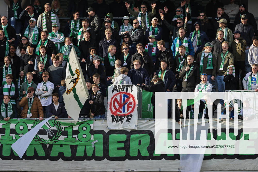 Eliteserien in football 2026 HamKam Start Hamar 20260426 HamKam supporters with NFF protest during the elite football match between HamKam and IK Start at Briskeby Stadium Photo Geir Olsen NTB undefined Hamar Norway RESTRICTED USE FOR BETTING COMPANIES