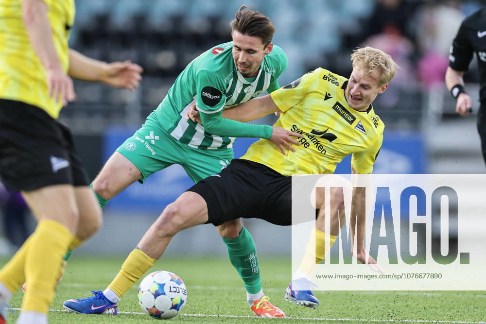 Eliteserien in football 2026 HamKam Start Hamar 20260426 HamKam s Anders Trondsen and Start s Jesper Cornelius during the elite football match between HamKam and IK Start at Briskeby Stadium Photo Geir Olsen NTB undefined Hamar Norway RESTRICTED USE FOR BETTING COMPANIES