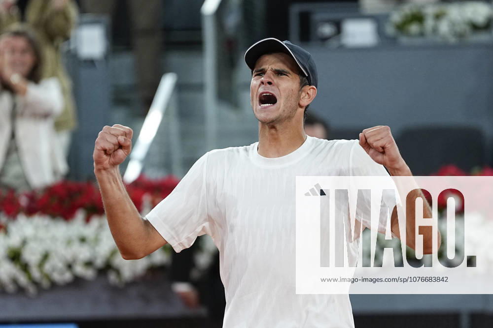 Rafael Jodar of Spain reacts after winning against Joao Fonseca of Brazil during the Mutua Madrid Open 2026, ATP, Tennis Herren Masters 1000 and WTA, Tennis Damen 1000, at La Caja Magica on April 26, 2026 in Madrid, Spain. Mutua Madrid Open 2026 - Day 7 - ZUMAa181 20260426_zaa_a181_790