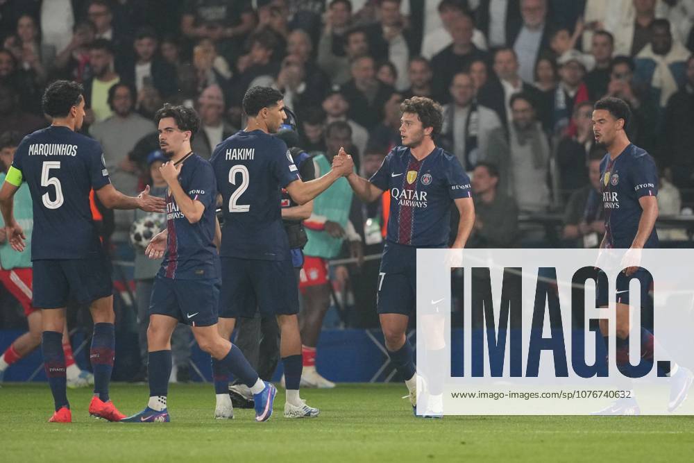 Joao Neves of PSG celebrates after he puts his side 2-1 ahead Paris Saint-Germain v Bayern Munich, UEFA Champions League, Semi Final, First Leg, Football, Parc des Princes, Paris, France - 28 Apr 2026Paris Parc des Princes France