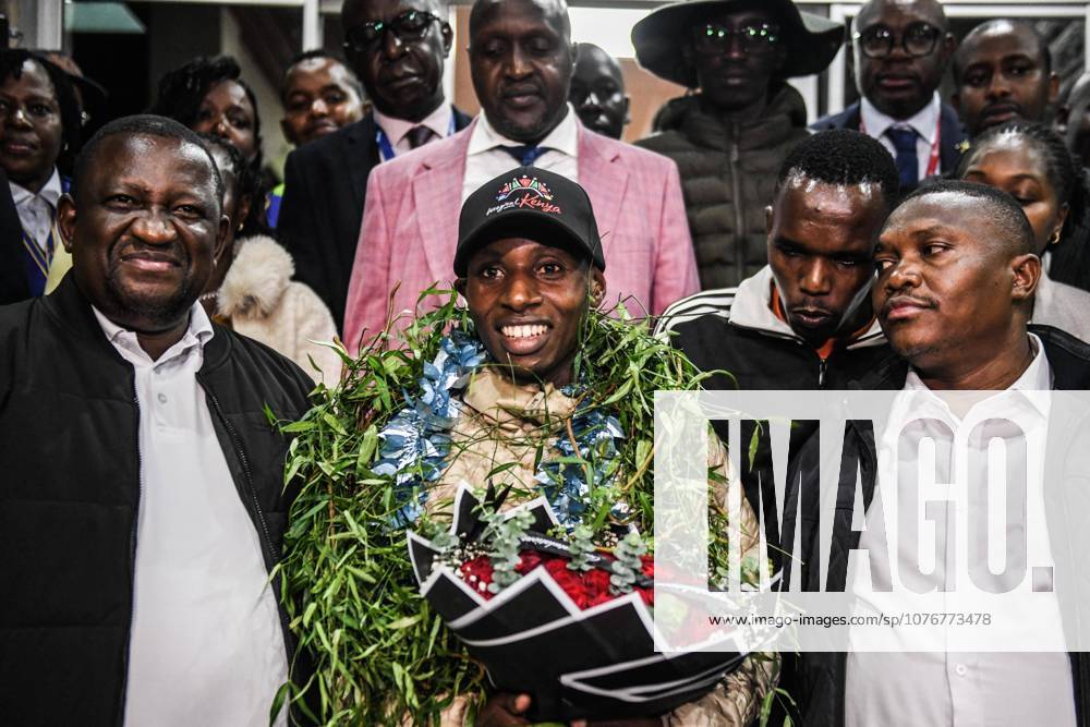 Kenyan athletics icon Sabastian Sawe returns home after historic London win Kenyan athletics icon Sabastian Sawe returns home after historic London win NAIROBI, KENYA - APRIL 29: Kenyan athlete Sabastian Sawe C is celebrated by family, friends, and fans upon his arrival at Jomo Kenyatta International Airport in Nairobi, Kenya on April 29, 2026. Sawe returned to a hero s welcome after making history at the 2026 London Marathon, where he became the first person to officially run a marathon in under two hours. Gerald Anderson Anadolu Nairobi Kenya. Editorial use only. Please get in touch for any other usage.