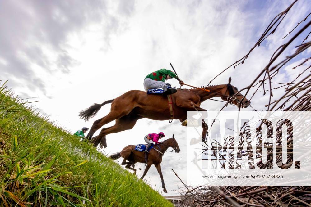 2026 Punchestown Racing Festival, Punchestown Racecourse, Kildare 30 4 2026 A general view as the runners and riders clear Rubys Double in The Mongey Communications La Touche Cup Cross Country Steeplechase A general view as the runners and riders clear Rubys Double in The Mongey Communications La Touche Cup Cross Country Steeplechase 30 4 2026