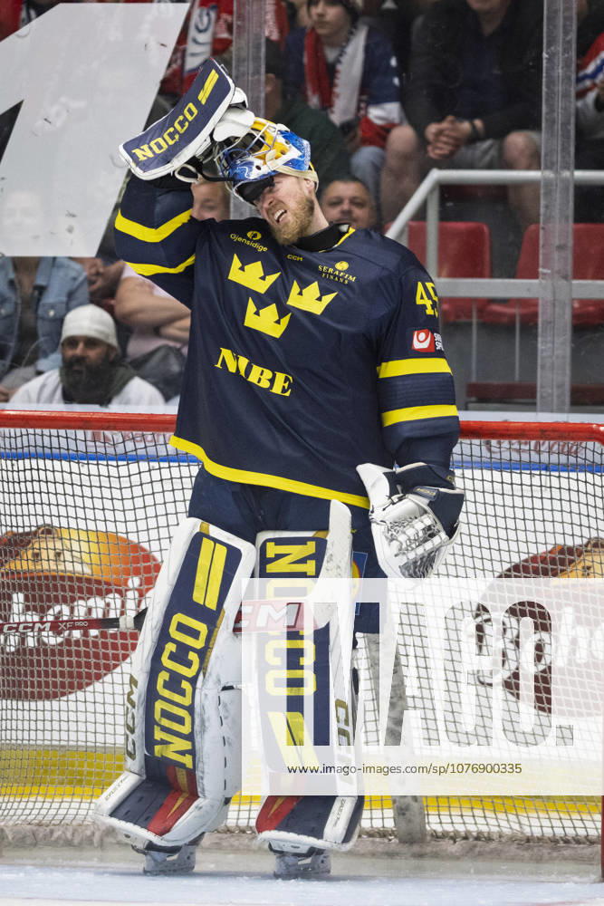 Czech Hockey Games, part of Euro Hockey tour series match Czech Republic vs. Sweden in Ceske Budejovice, May 2, 2026. Goalie of Sweden Magnus Hellberg. (CTKxPhoto VaclavxPancer) CTKPhotoP2026050204744 CTKPhotoP2026050204744
