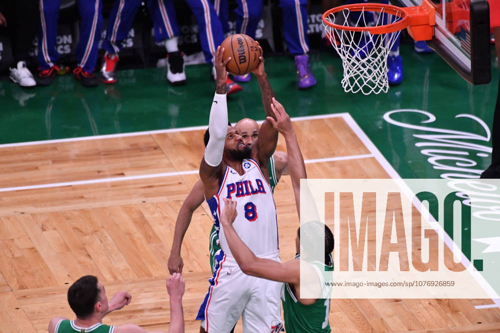 Boston Celtics v Philadelphia 76ers - NBA, Basketball Herren, USA Playoffs BOSTON, UNITED STATES - MAY 02:Paul George (8) of the Philadelphia 76ers takes a shot on net during the Game Seven of the First Round of the NBA Eastern Conference Playoffs at TD Garden in Boston, Massachusetts, on May 02, 2026. Joseph Prezioso Anadolu Massachusetts United States. Editorial use only. Please get in touch for any other usage.
