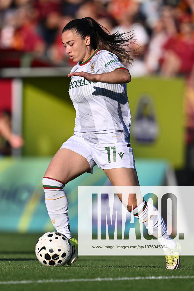 Valeria Pirone of Ternana Women is in action during the Matchday 20 of the Serie A Women Athora Championship between A.S. Roma and Ternana Women at the Tre Fontane Stadium on May 2, 2026 in Roma, Italy.