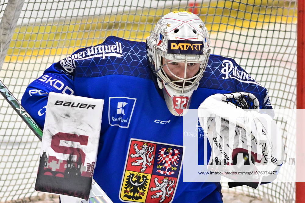 Czech Hockey Games, part of Euro Hockey tour series match Czech Republic vs. Switzerland in Ceske Budejovice, May 3, 2026. Czech goalie Josef Korenar in action. (CTKxPhoto VaclavxPancer) CTKPhotoP2026050303929 CTKPhotoP2026050303929