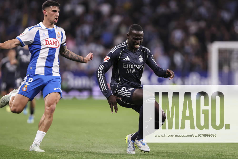 Ferland Mendy of Real Madrid CF hurts during the Spanish league, LaLiga EA Sports, football match played between RCD Espanyol and Real Madrid C.F. at RCDE Stadium on May 03, 2026 in Cornella, Spain. RCD Espanyol V Real Madrid C.F. - LaLiga EA Sports - ZUMAa181 20260503_zaa_a181_497
