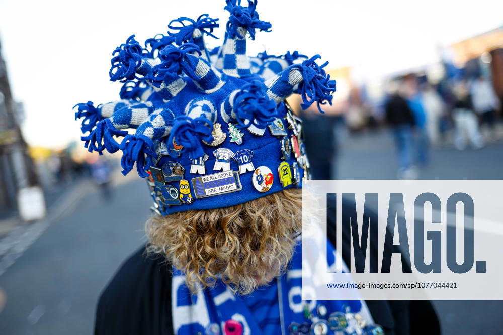 Everton v Manchester City Premier League Detail view of an Everton supporters hat before the Premier League match at the Hill Dickinson Stadium, Liverpool 04 05 2026 UK Newspapers OUT