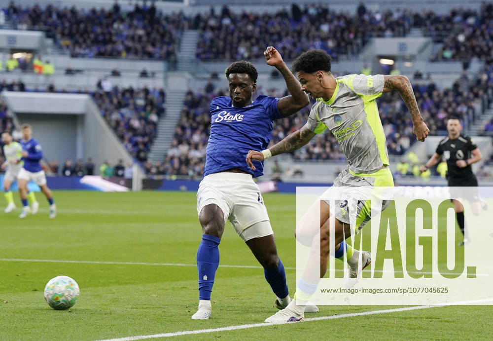 Liverpool, England, 4th May 2026. Tim Iroegbunam of Everton and Nico OReilly of Manchester City during the Everton vs Manchester City Premier League match at Hill Dickinson Stadium, Liverpool. Picture credit should read: Andrew Yates Sportimage . SPI_014_AY_Everton_Man_City SPI-4779-0013