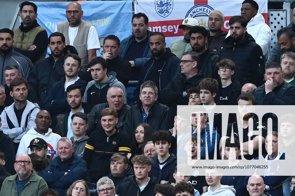 Man City fan and Oasis member Noel Gallagher in the away end Everton v Manchester City, Premier League, Football, Hill Dickinson Stadium, Liverpool , UK - 04 May 2026Liverpool Hill Dickinson Stadium United Kingdom