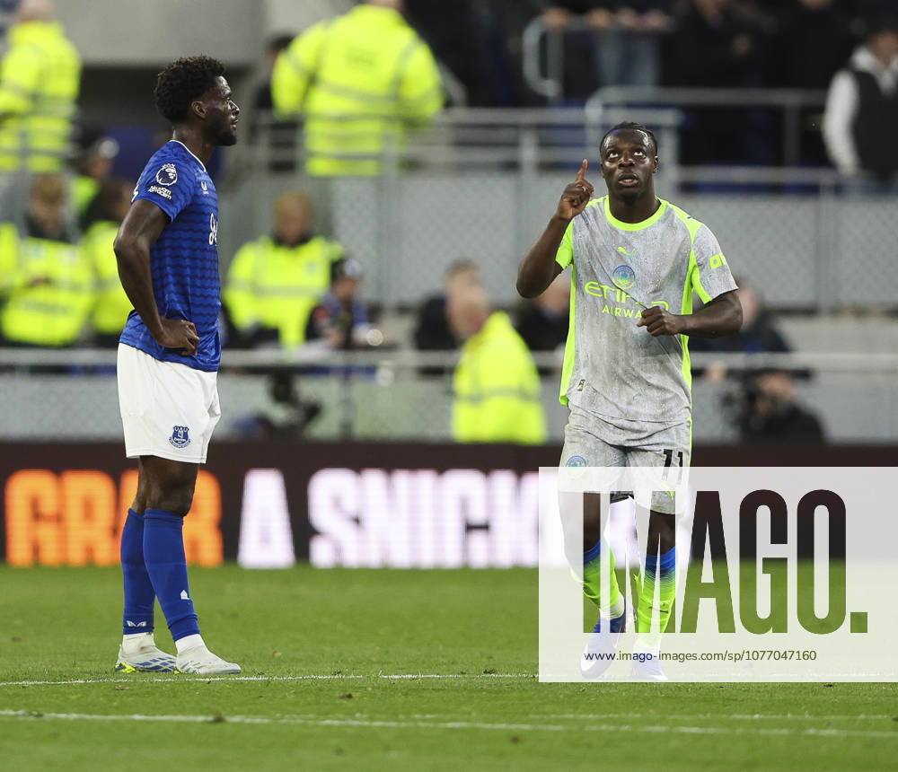 Everton v Manchester City, FA Premier League 04.05.26 Everton v Manchester City, FA Premier League Bradley Ormesher The Times Jérémy Doku of Manchester City celebrates scoring his teams opening goal of the match 0-1