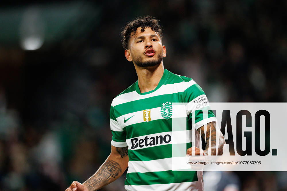 Luis Suarez seen celebrating after scoring goal during Liga Portugal game between teams of Sporting CP and Vitoria SC at Estadio Jose Alvalade (Maciej Rogowski Ball Raw Images PT) Lisbon Estadio Jose Alvalade Portugal
