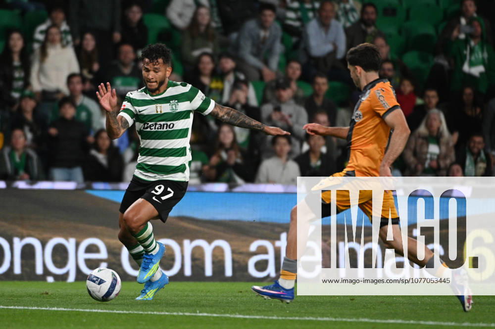 Luis Suarez forward of Sporting CP in action during the Sporting CP against Vitoria SC for the Liga Portugal Betclic at Estadio Jose Alvalade in Lisbon. Sporting CP Vs Vitoria SC, Liga Portugal Betclic At Estadio Jose Alvalade - ZUMAr238 20260504_zip_r238_031