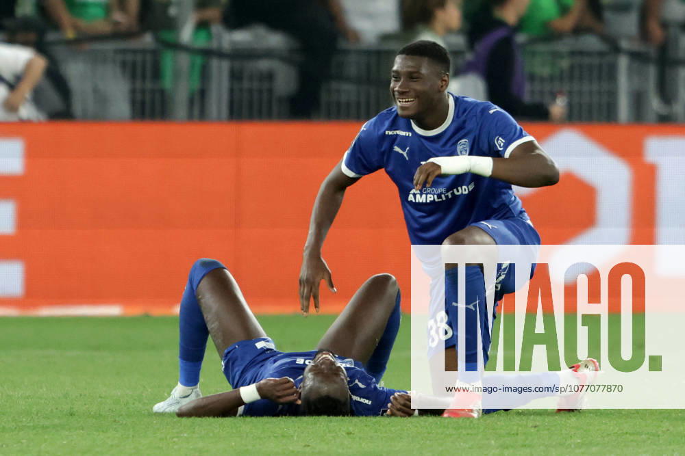 SANKHOUN DIAWARA, Troyes, Ligue 2, 2025-26, Saint Etienne vs Troyes 0-3, 25-04-2026, Esultanza, Celebration, Jubel LIGUE 2 2025-26 ST ETIENNE-TROYES 0-3