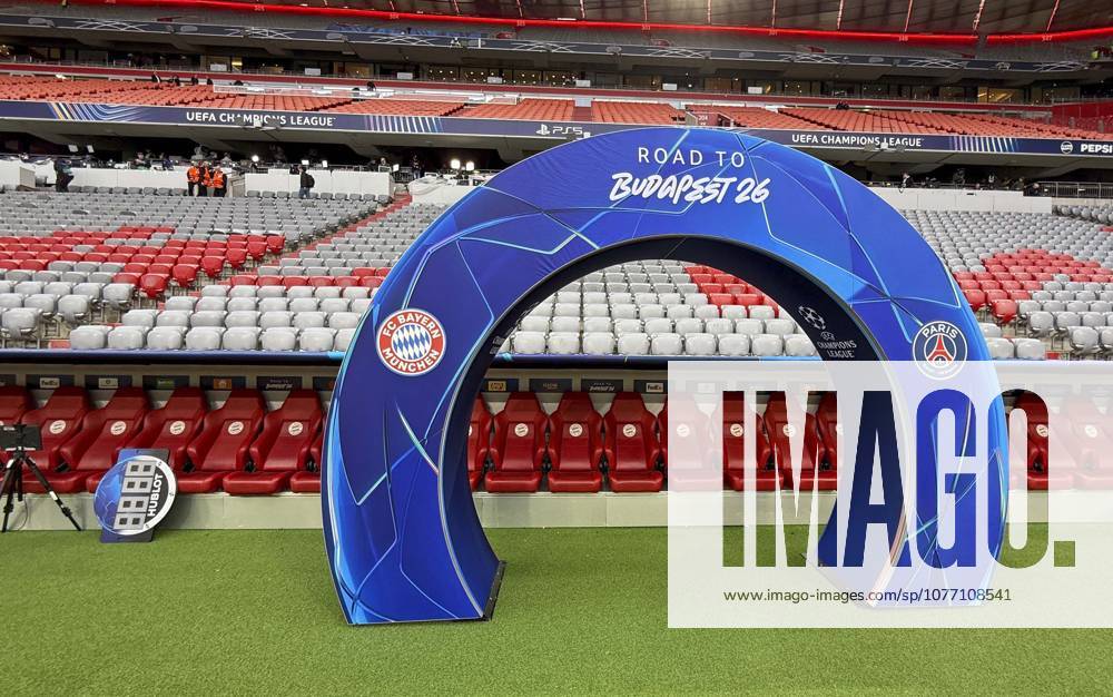 Football UEFA Championsleague 2025 2026 semi-final second leg, FC Bayern Munich Paris St Germain, at Allianz Arena Munich, Road to Budapest 26 Bogen DFL and DFB regulations prohibit any use of photographs as image sequences and or quasi video