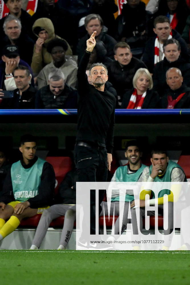 Football UEFA Champions League 1 2 Final, FC Bayern Muenchen Paris St Germain v l Coach Luis Enrique Paris St Germain gives instructions, gesticulates, gesticulate with arms gives instructions, gesticulate Muenchen