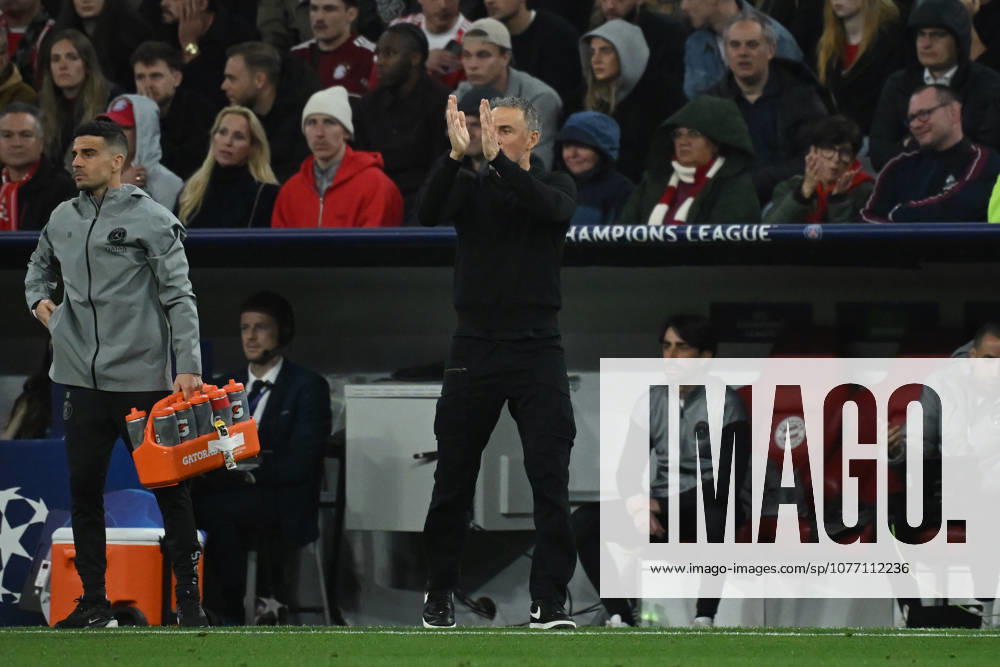 Football UEFA Champions League 1 2 Final, FC Bayern Muenchen Paris St Germain v l Coach Luis Enrique Paris St Germain gives instructions, gesticulates, gesticulate with arms gives instructions, gesticulate Muenchen