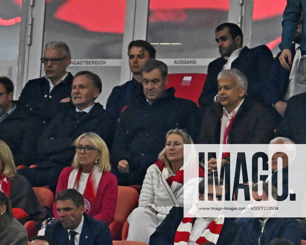 Football UEFA Championsleague 2025 2026 semi-final second leg, FC Bayern Munich Paris St Germain, in the Allianz Arena Munich, Hans Joachim Watzke Germany , Markus Söder Germany DFL and DFB regulations prohibit any use of photographs as image sequences and or quasi video