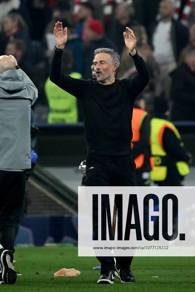 Football UEFA Champions League 1 2 Final, FC Bayern Muenchen Paris St Germain v l jubilation, joy about reaching the final Coach Luis Enrique Paris St Germain Muenchen
