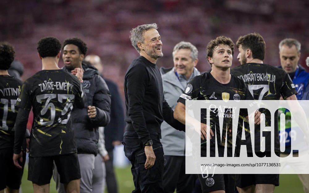 Munich, Germany 06th May 2026 Coach Luis Enrique PSG Joao Neves Paris FC Bayern Munich Paris Saint Germain 06 05 2026