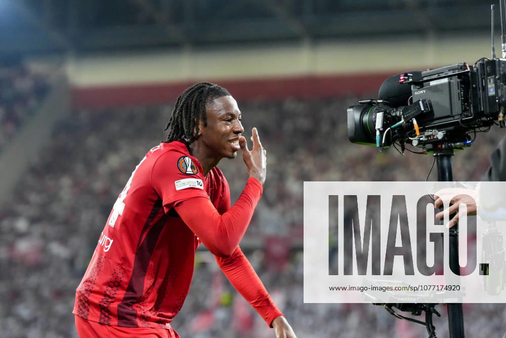 Johan Manzambi SC Freiburg, 44 goal celebration, emotions, goal shot, goal, goal, goal, Germany, football, UEFA Europa League, semi-final, second leg, 2025 2026, SC Freiburg vs SC Braga, 07 05 2026, Europa Park Stadion, Freiburg Europa Park Stadion Baden Württemberg Germany