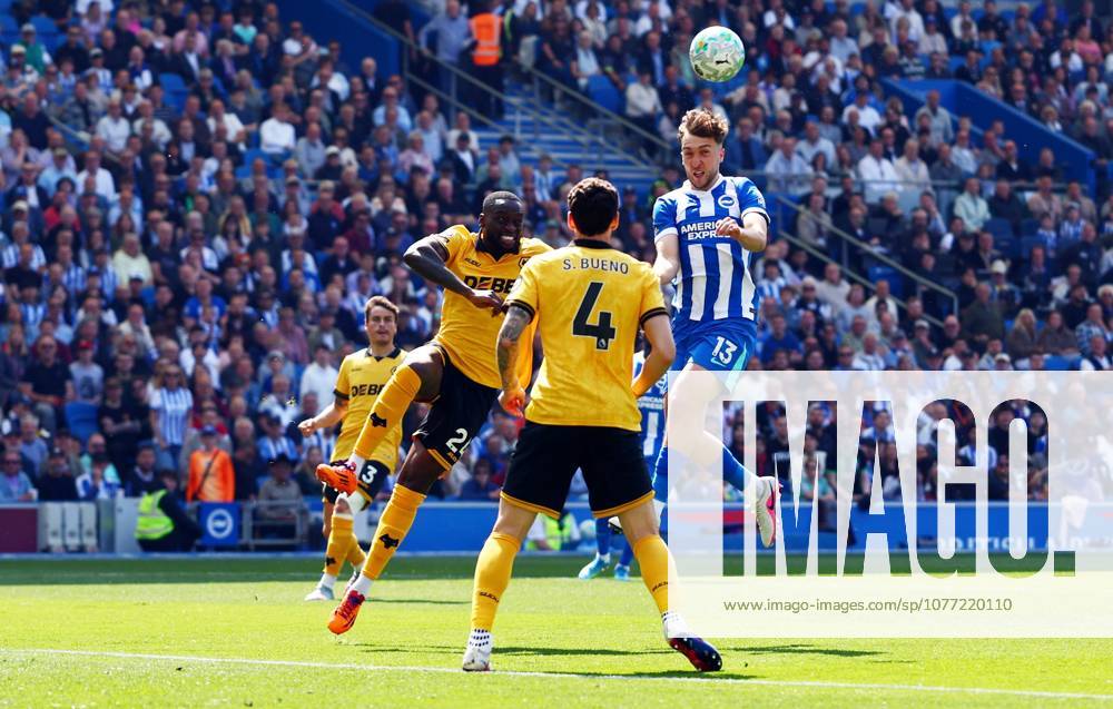 Jack Hinshelwood of Brighton and Hove Albion scores a goal to make the score 1-0. Brighton and Hove Albion v Wolverhampton Wanderers, Premier League, Football, American Express Community Stadium, Brighton , UK - 09 May 2026Brighton American Express Community Stadi United Kingdom