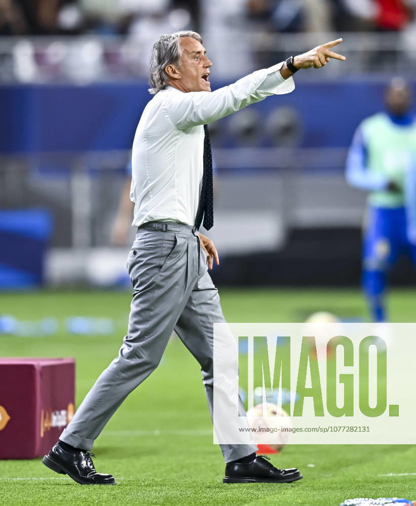 Al Sadd SC and Al Gharafa SC - Amir Cup 2026 Final Roberto Mancini, head coach of Al Sadd SC reacts during the Amir Cup 2026 Final match between Al Sadd SC and Al Gharafa SC at Khalifa International Stadium in Doha, Qatar, on May 9, 2026. DOHA Qatar