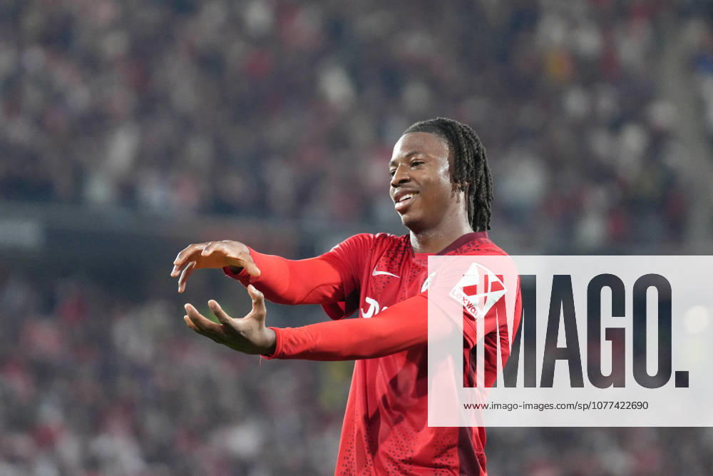 Johan Manzambi SC Freiburg, 44 goal celebration, emotions, goal shot, goal, goal, goal, Germany, football, UEFA Europa League, semi-final, second leg, 2025 2026, SC Freiburg vs SC Braga, 07 05 2026, Europa Park Stadion, Freiburg Europa Park Stadion Baden Württemberg Germany