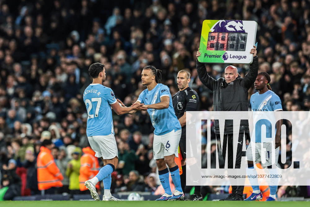 Premier League: Manchester City v Crystal Palace Matheus Nunes of Manchester City is substituted for Nathan Ake of Manchester City during the Premier League match Manchester City vs Crystal Palace at Etihad Stadium, Manchester, United Kingdom on 13 May 2026 (Photo by Mark Cosgrove News Images) Manchester Etihad Stadium Greater Manchester United, ManU Kingdom