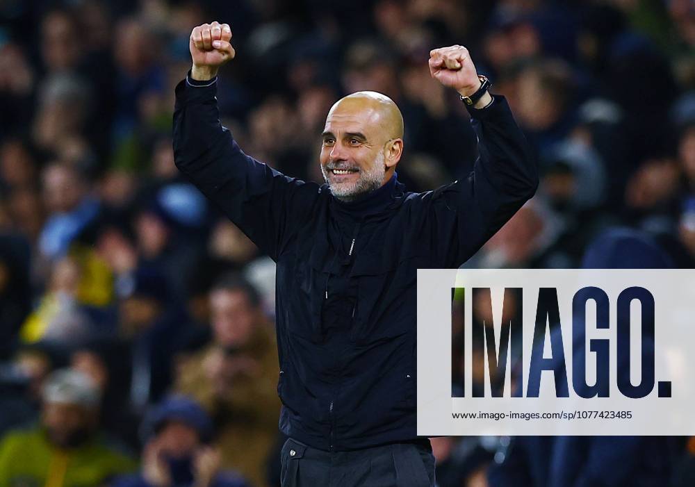 Manchester City manager Pep Guardiola celebrates their teams goal 3-0 Manchester City v Crystal Palace, Premier League, Football, Etihad Stadium, Manchester , UK - 13 May 2026Manchester Etihad Stadium United Kingdom