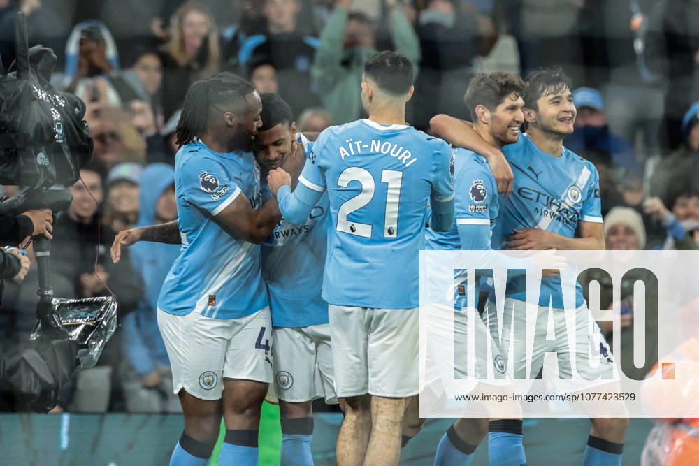 Premier League: Manchester City v Crystal Palace Savino of Manchester City celebrates his goal to make it 3-0 during the Premier League match Manchester City vs Crystal Palace at Etihad Stadium, Manchester, United Kingdom on 13 May 2026 (Photo by Mark Cosgrove News Images) Manchester Etihad Stadium Greater Manchester United, ManU Kingdom