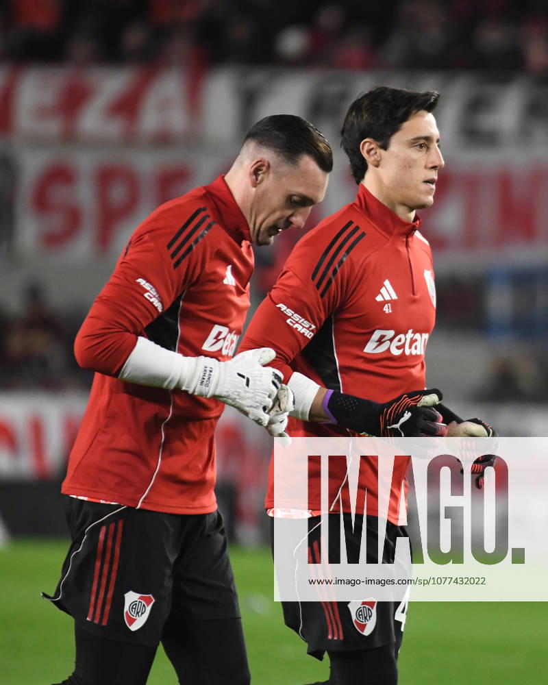River Plate v Gimnasia y Esgrima La Plata - Torneo Apertura 2026 Franco Armani and Santiago Beltran of River Plate warm up before the match between River Plate and Gimnasia y Esgrima La Plata at Estadio Mas Monumental, Argentina, on May 13, 2023. Buenos Aires Buenos Aires Argentina