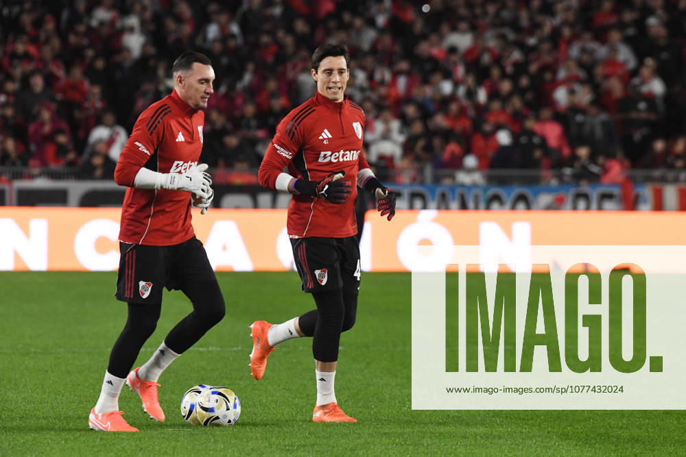 River Plate v Gimnasia y Esgrima La Plata - Torneo Apertura 2026 Franco Armani and Santiago Beltran of River Plate warm up before the match between River Plate and Gimnasia y Esgrima La Plata at Estadio Mas Monumental, Argentina, on May 13, 2023. Buenos Aires Buenos Aires Argentina